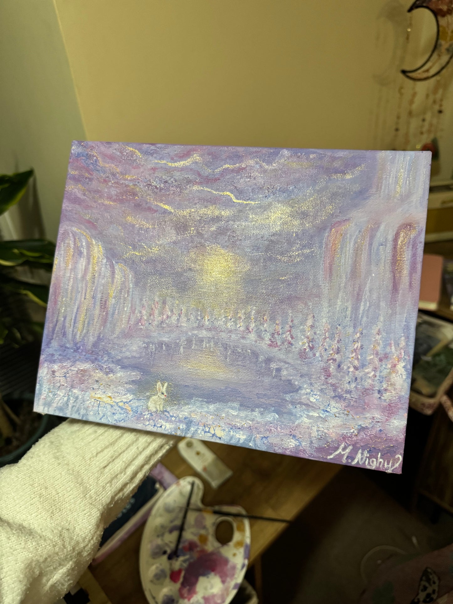 Pearl Skies - Original Acrylic painting 8x10 inches