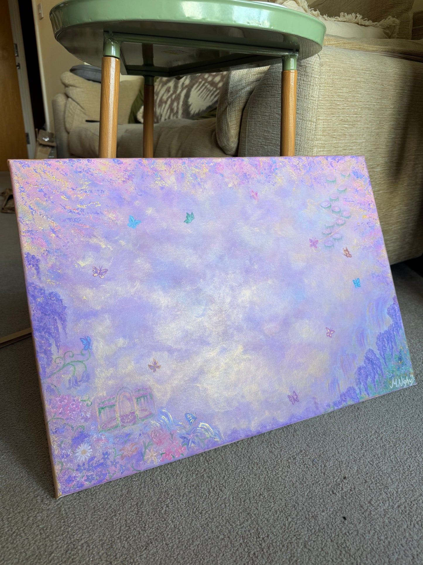 Waltz of the Butterflies - Original painting 16.5x23.5inch