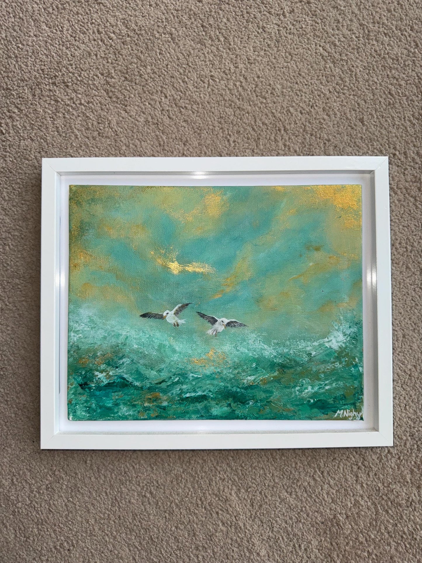 Flight before the storm - PRINT Original Acrylic painting by Molly Nighy