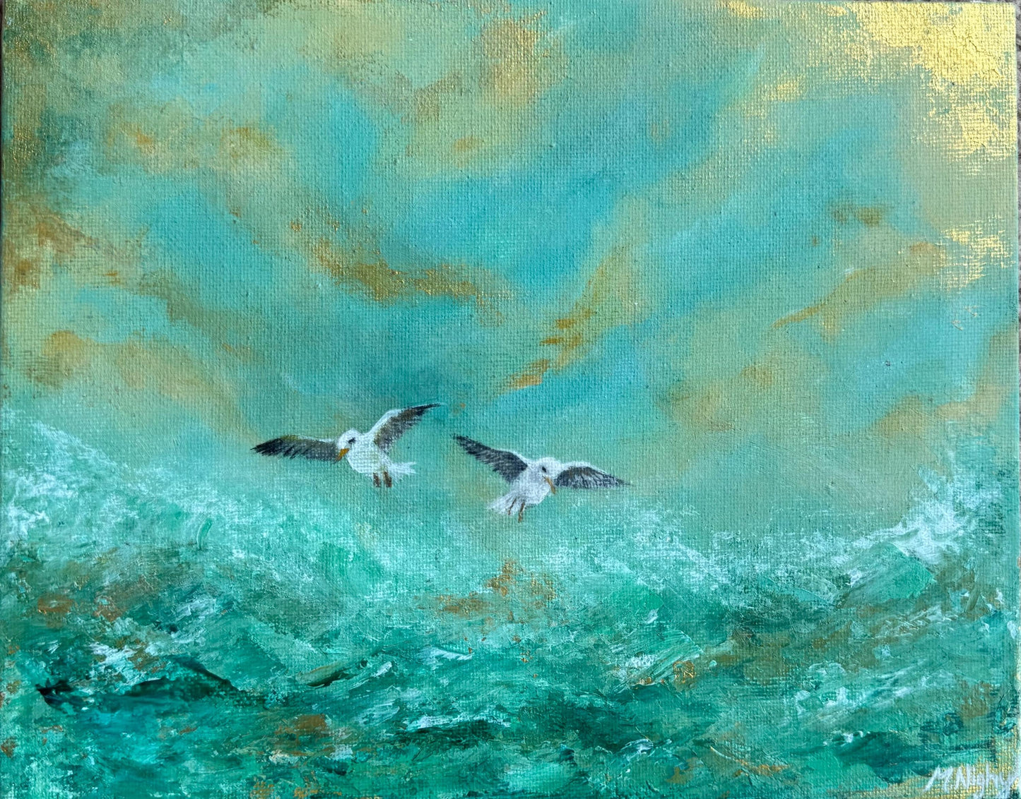 Flight before the storm - Original Acrylic painting by Molly Nighy