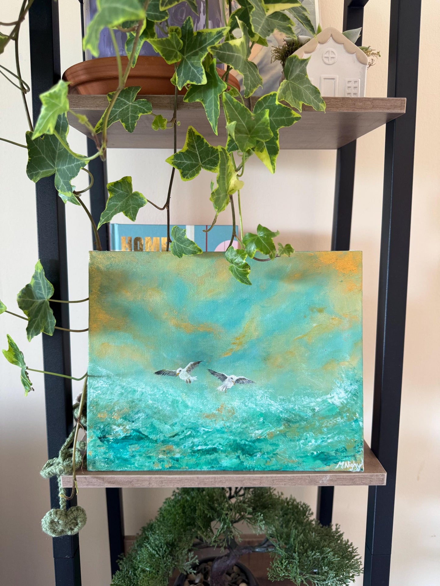 Flight before the storm - PRINT Original Acrylic painting by Molly Nighy