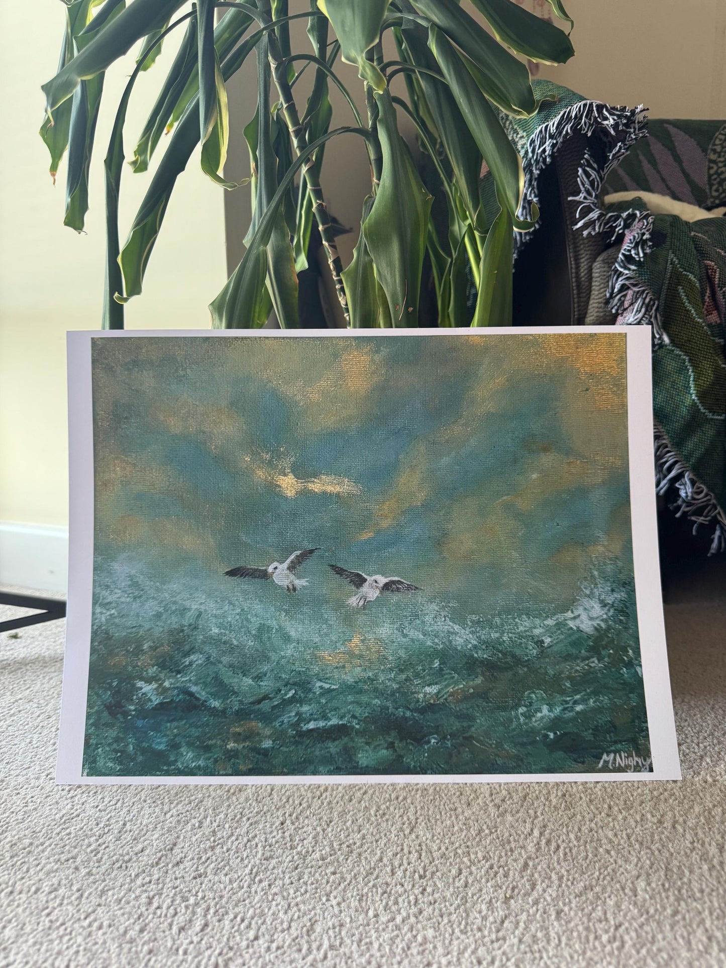 Flight before the storm - PRINT Original Acrylic painting by Molly Nighy
