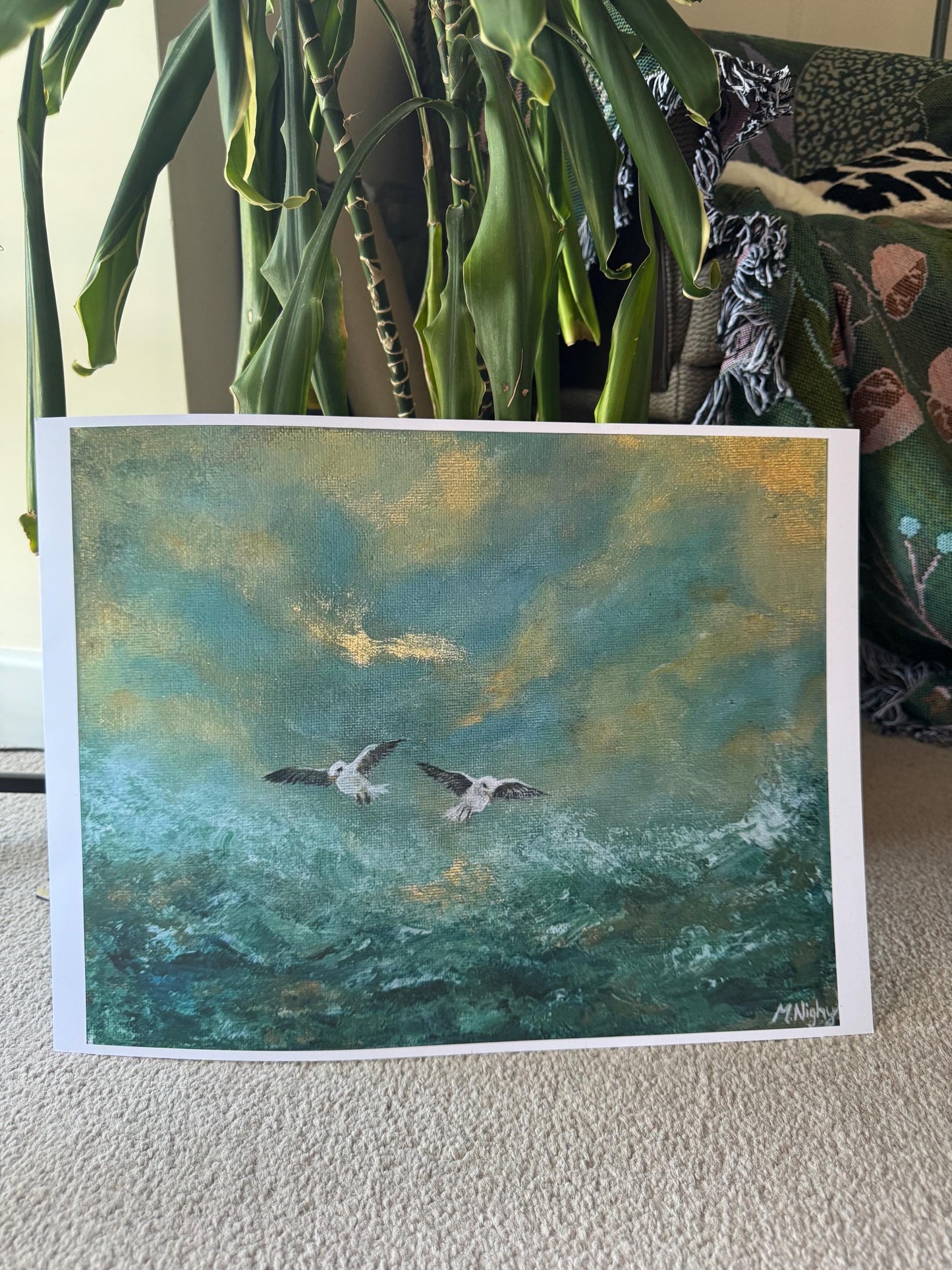 Flight before the storm - PRINT Original Acrylic painting by Molly Nighy