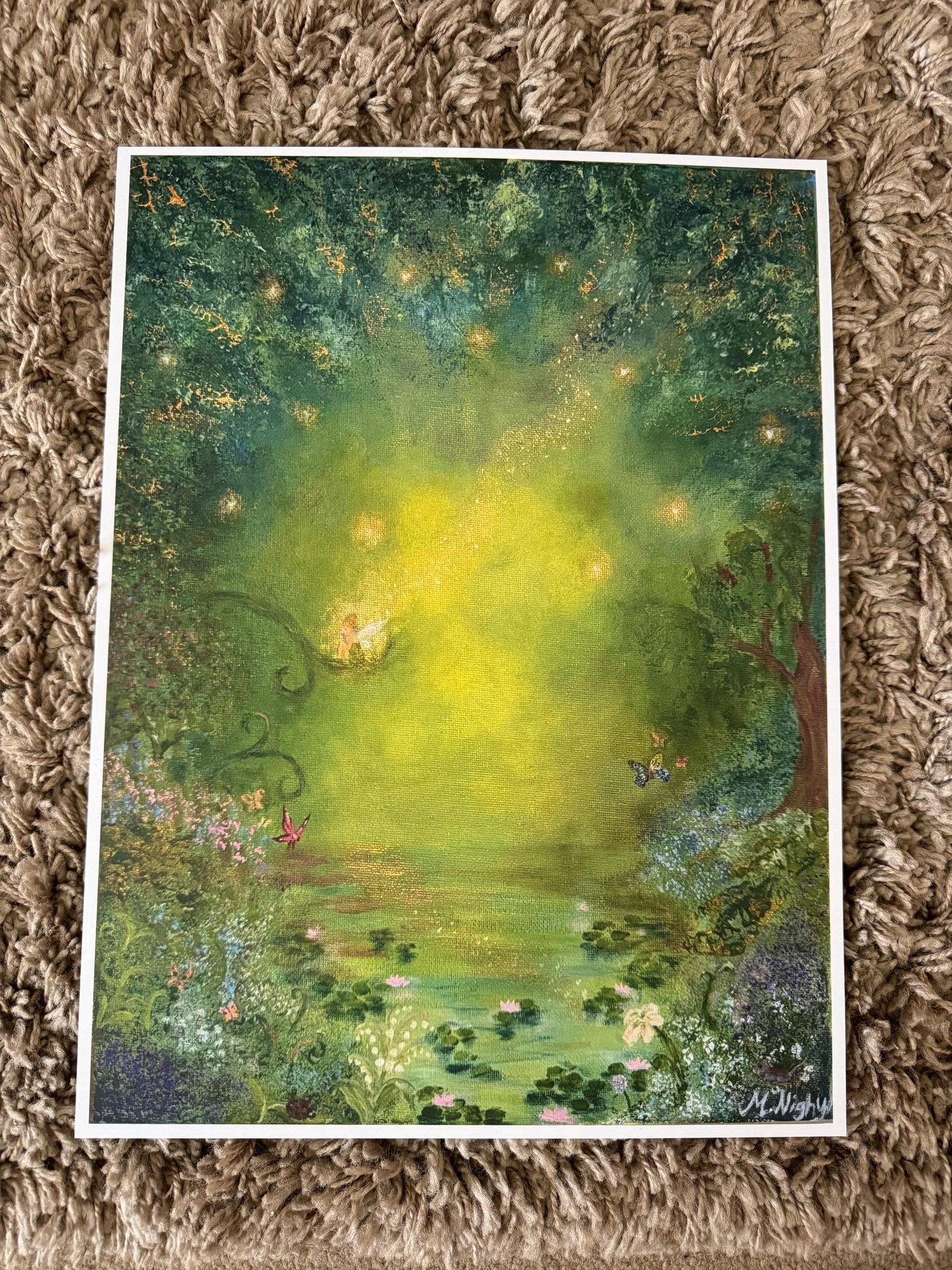 The Glow Of Pixie Hollow - PRINT 16x12 inch - of painting by Molly Nighy
