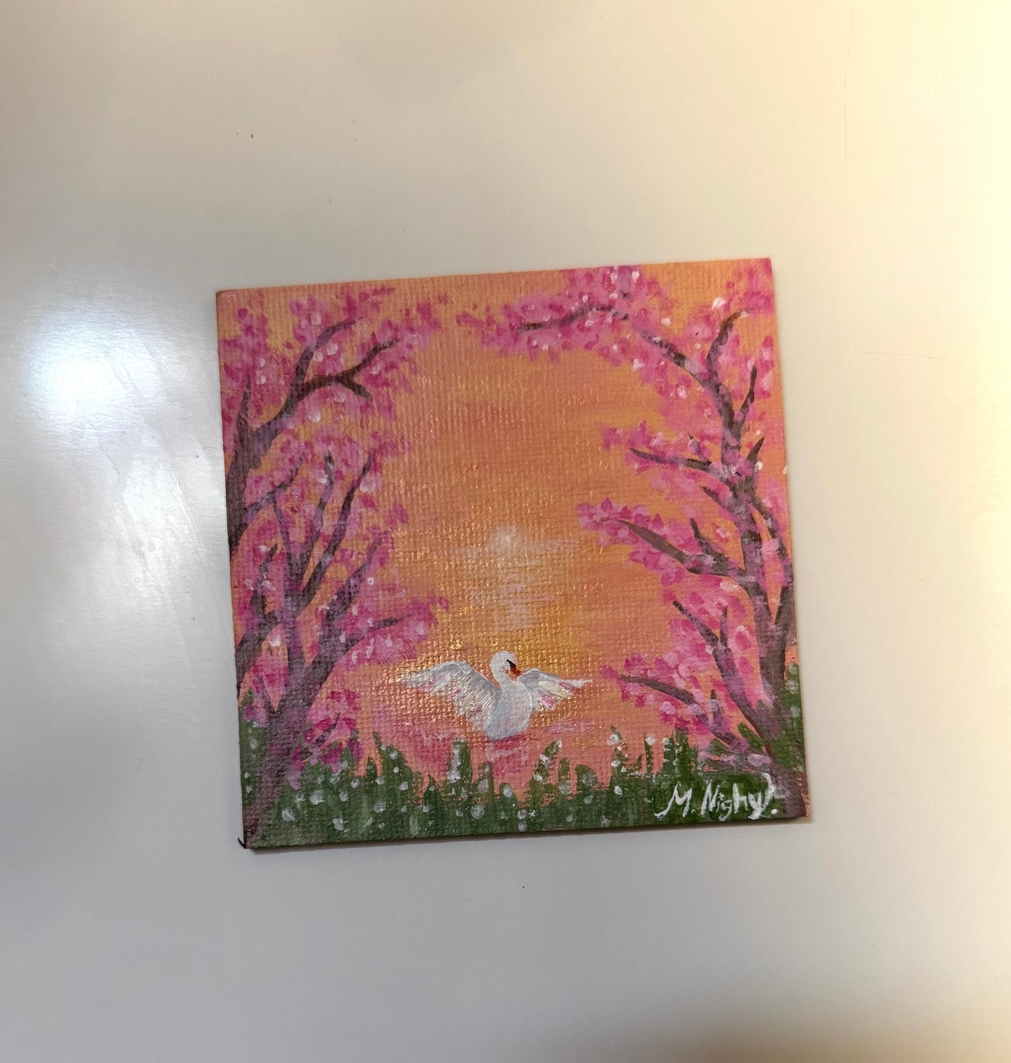 Original hand painted Canvas Magnets