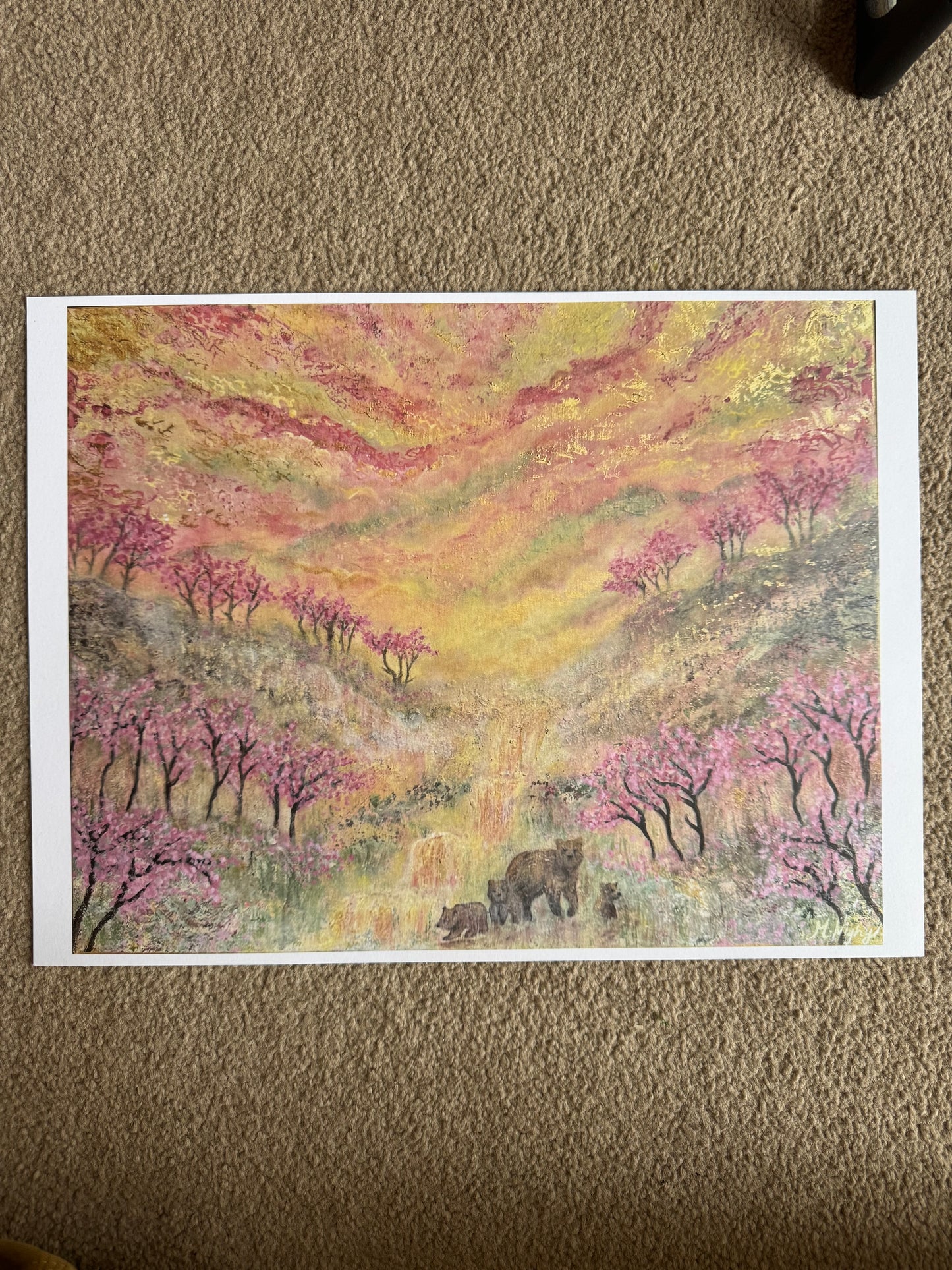 'Bears in Bloom' - PRINT 16x12 inch - by Molly Nighy