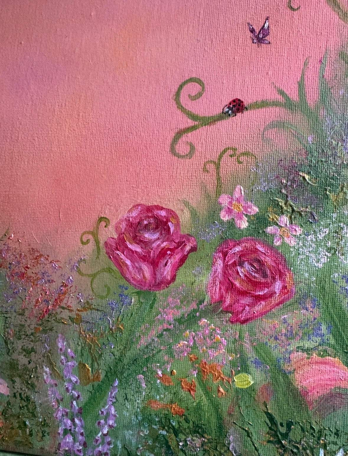'Petals & Pixie Dust' 14x18 inch Original Acrylic painting by Molly Nighy