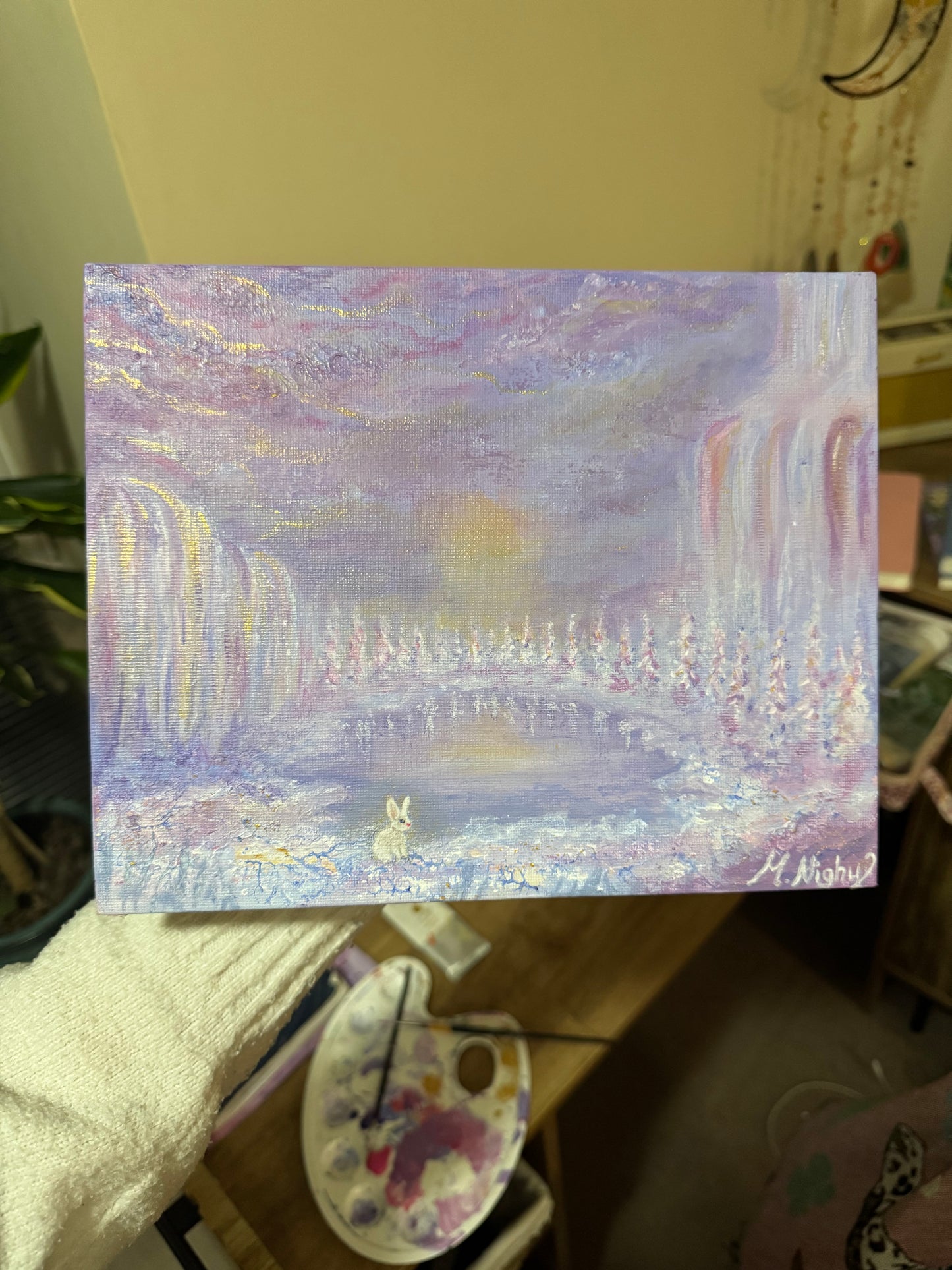 Pearl Skies - Original Acrylic painting 8x10 inches