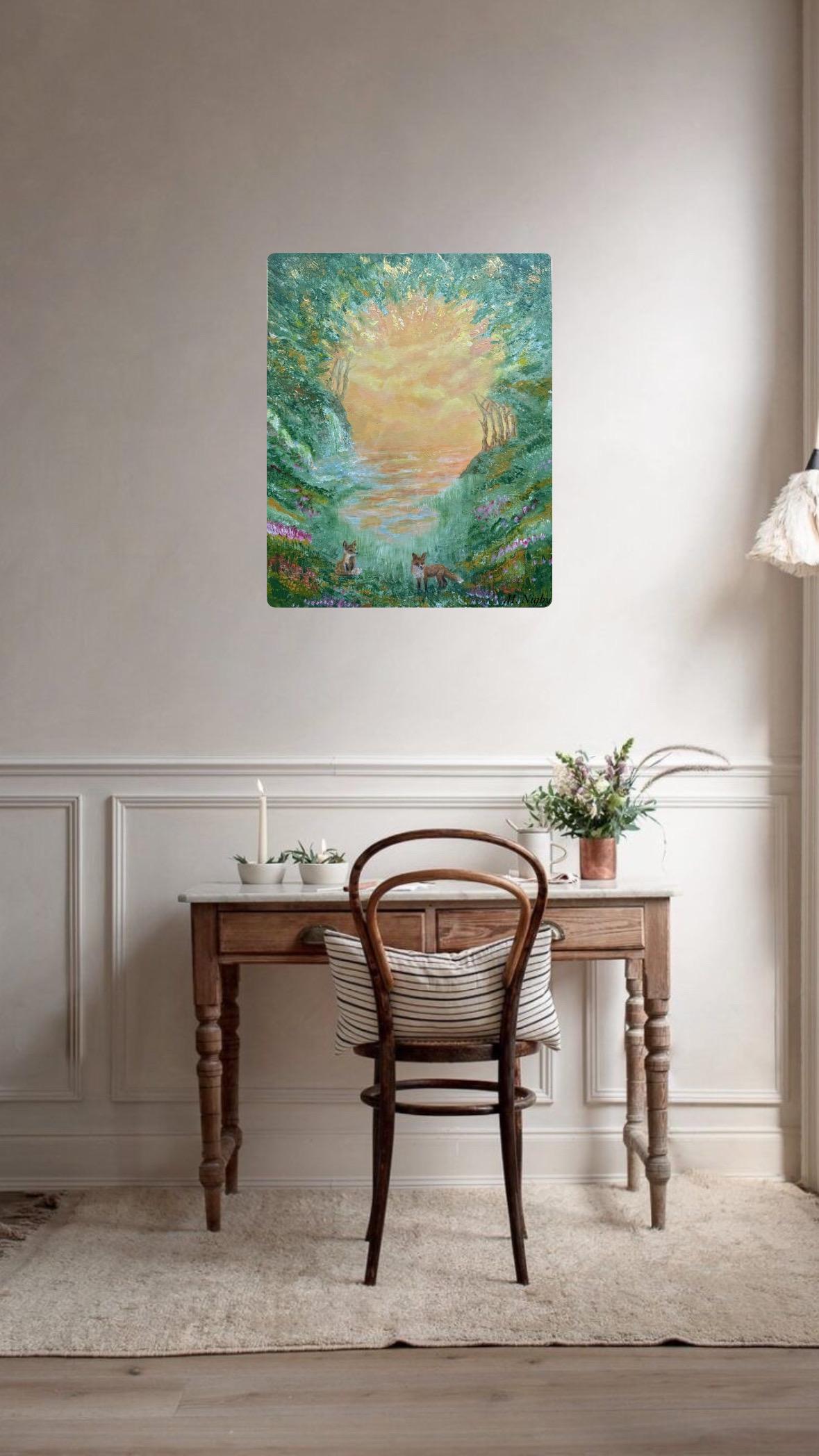 Enchanted foxes - Original Acrylic Painting by Molly Nighy