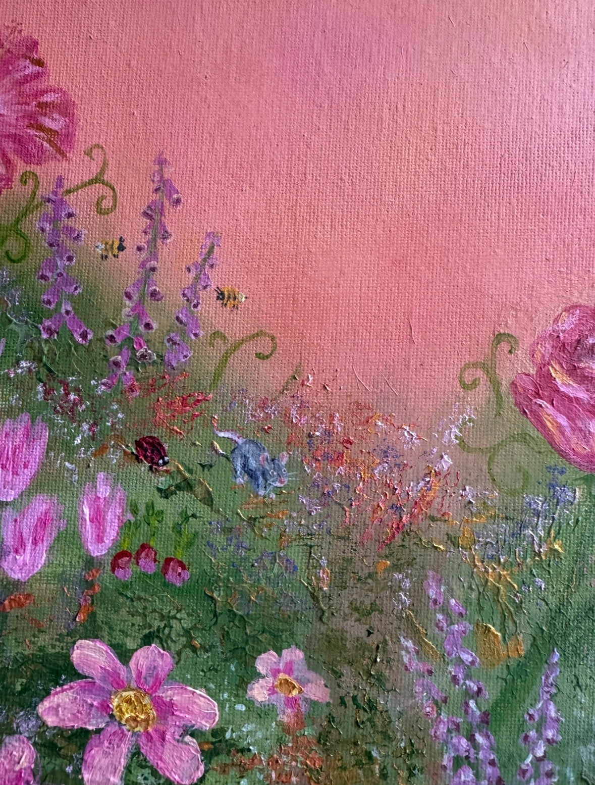 'Petals & Pixie Dust' 14x18 inch Original Acrylic painting by Molly Nighy