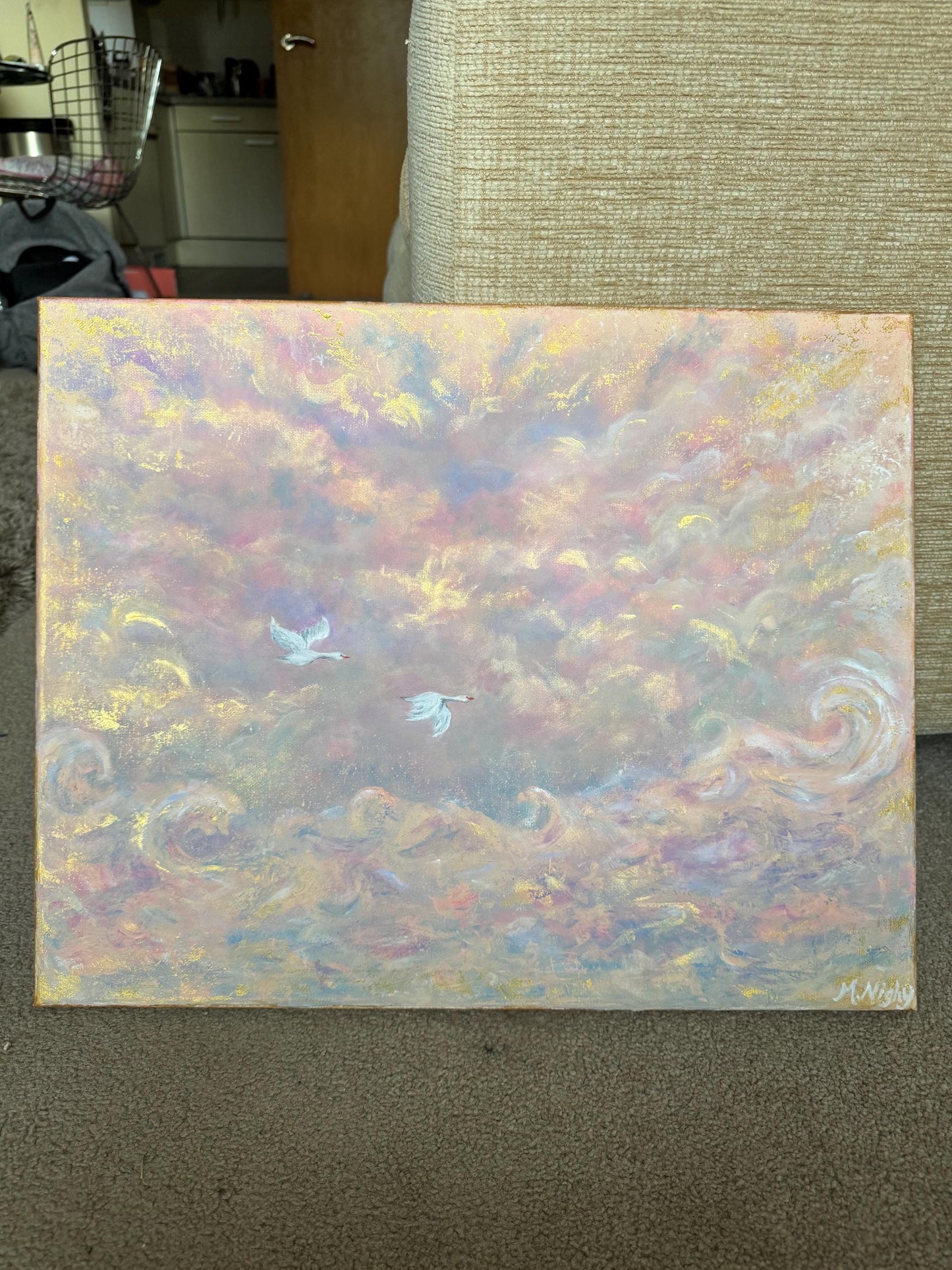 Lovers Flight - A3 PRINT of painting by Molly Nighy