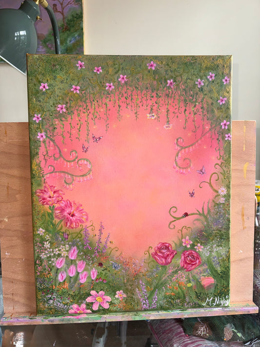 'Petals & Pixie Dust' 14x18 inch Original Acrylic painting by Molly Nighy