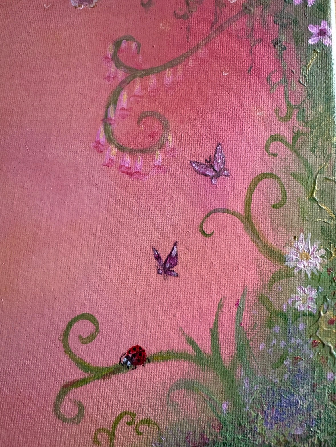 'Petals & Pixie Dust' 14x18 inch Original Acrylic painting by Molly Nighy