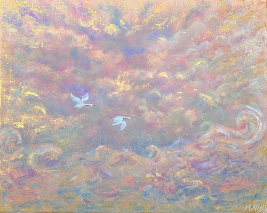 Lovers Flight - A3 PRINT of painting by Molly Nighy