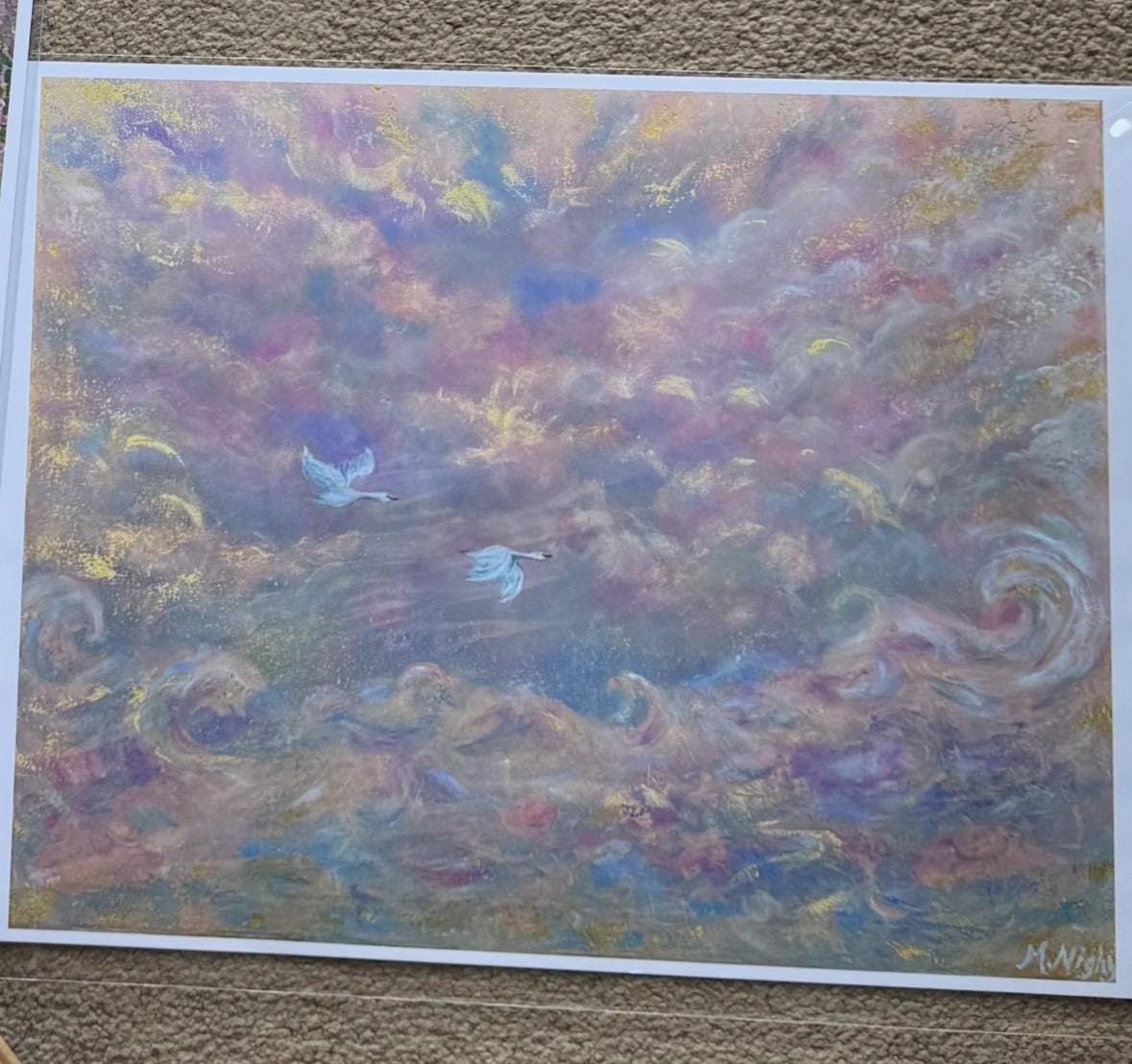 Lovers Flight - A3 PRINT of painting by Molly Nighy