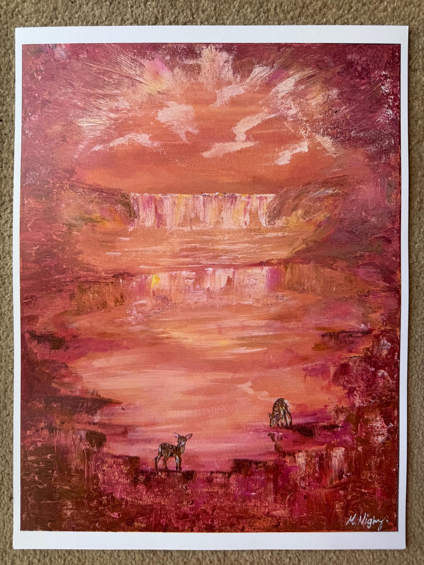 The Goddess of Hunt PRINT of Original Acrylic Paintint by Molly Nighy