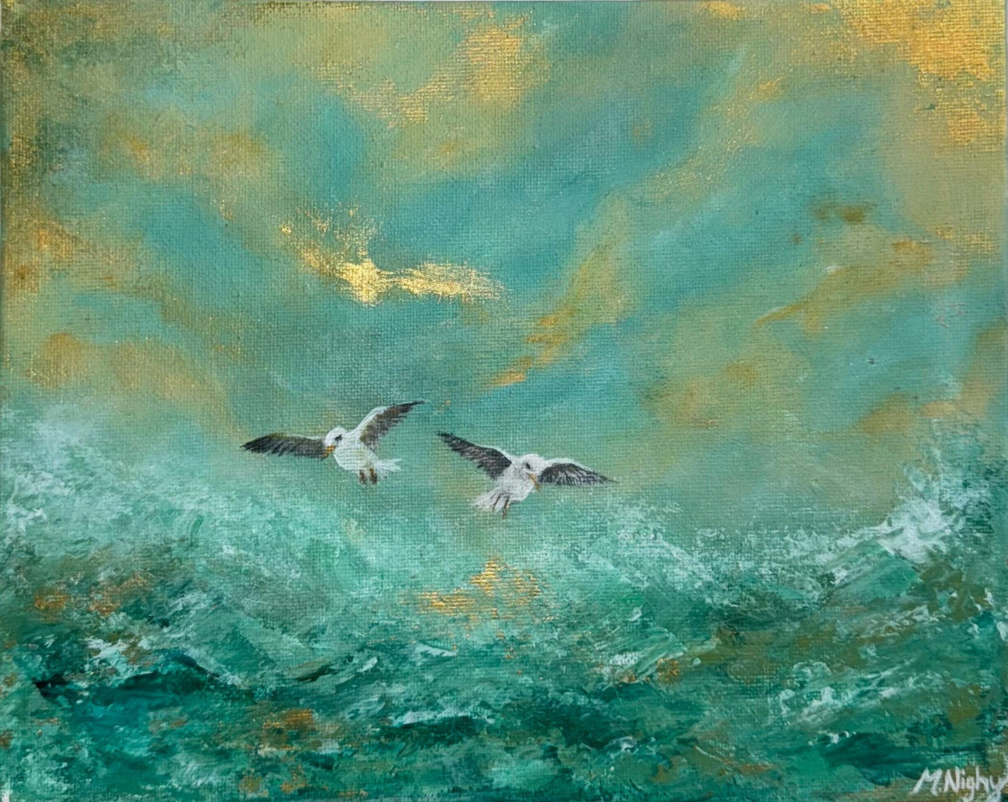 Flight before the storm - PRINT Original Acrylic painting by Molly Nighy
