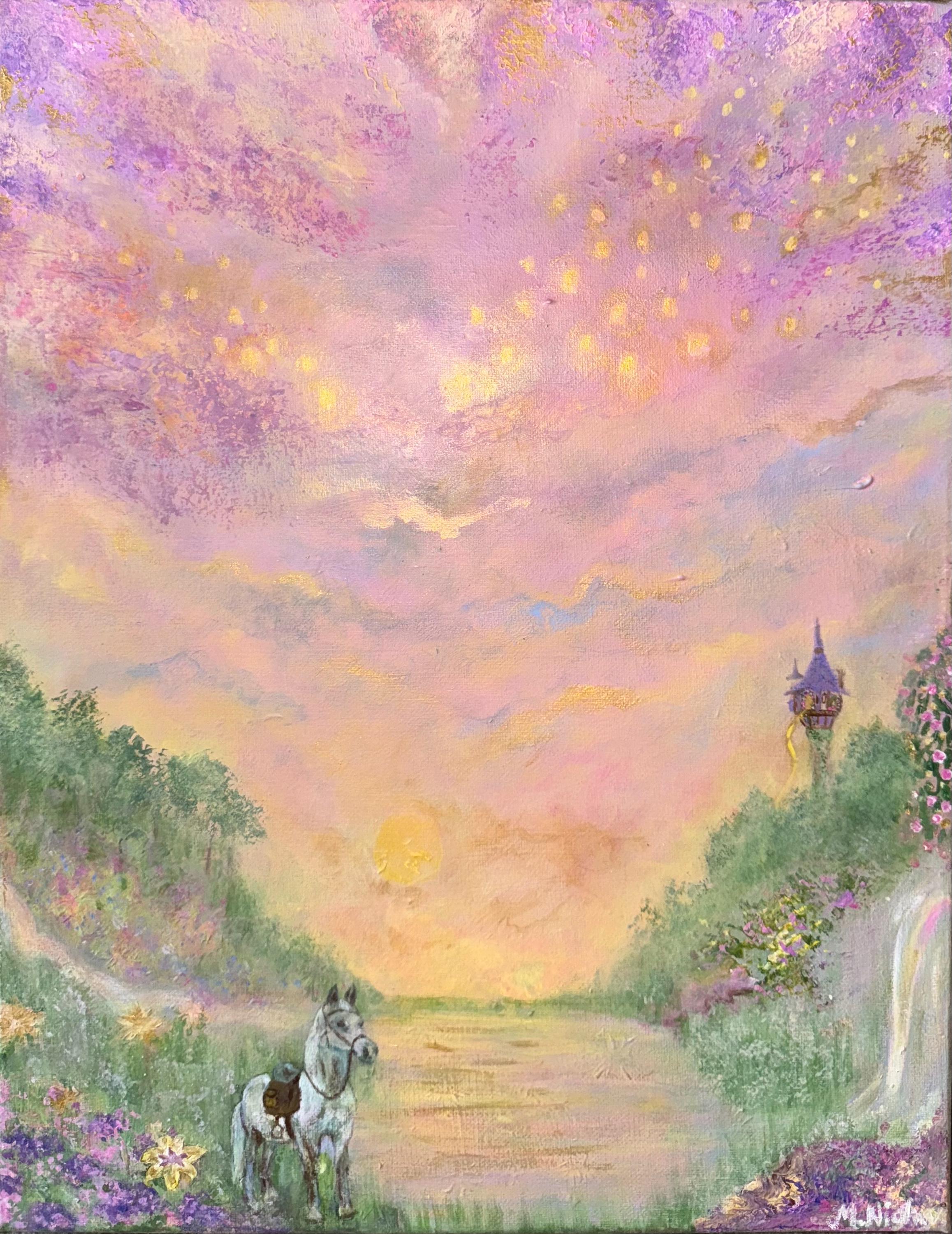 A Dream In The Lantern Light - Original Acrylic painting by Molly Nighy