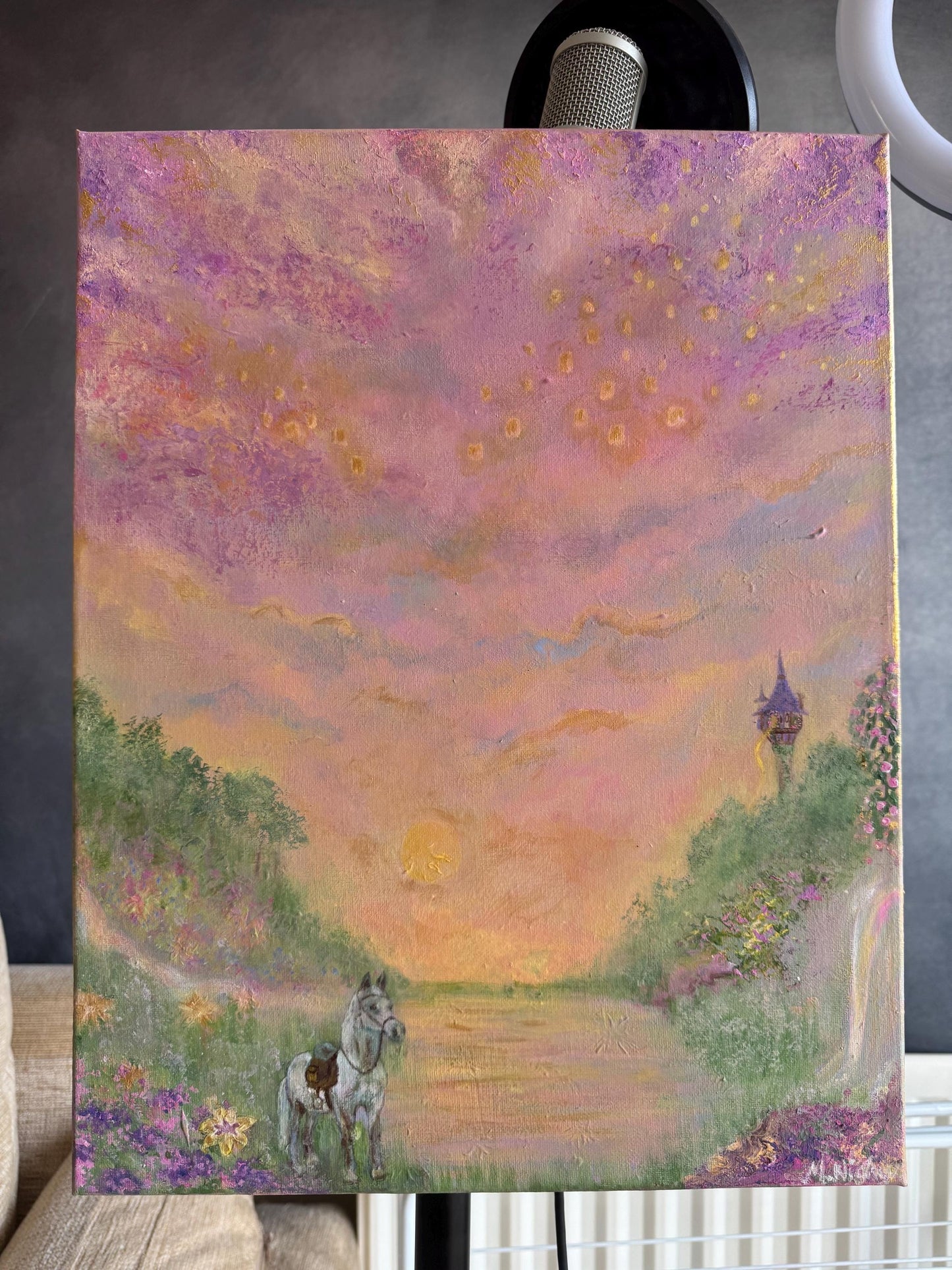 A Dream In The Lantern Light - Original Acrylic painting by Molly Nighy