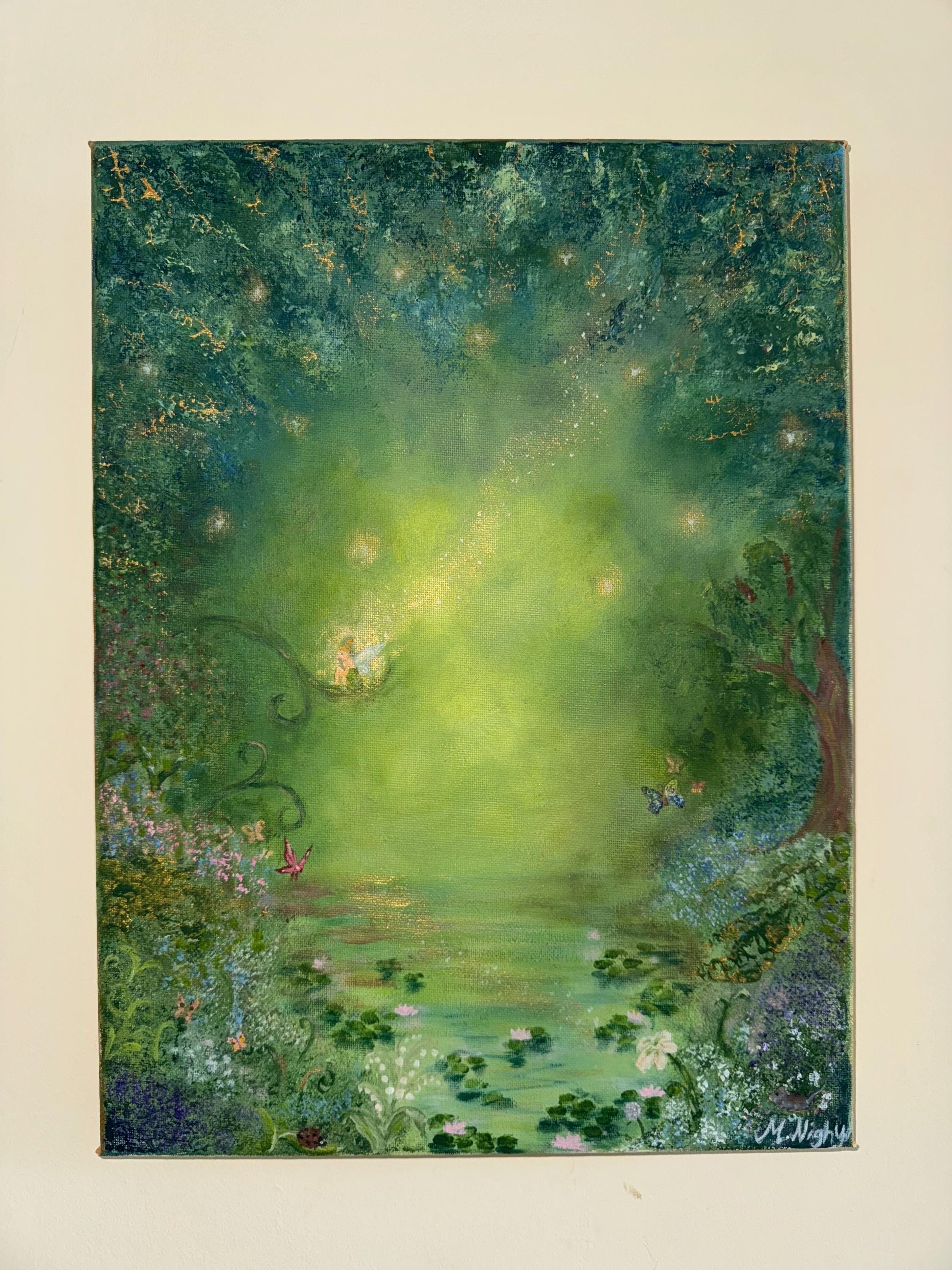 The Glow Of Pixie Hollow - Original painting by Molly Nighy