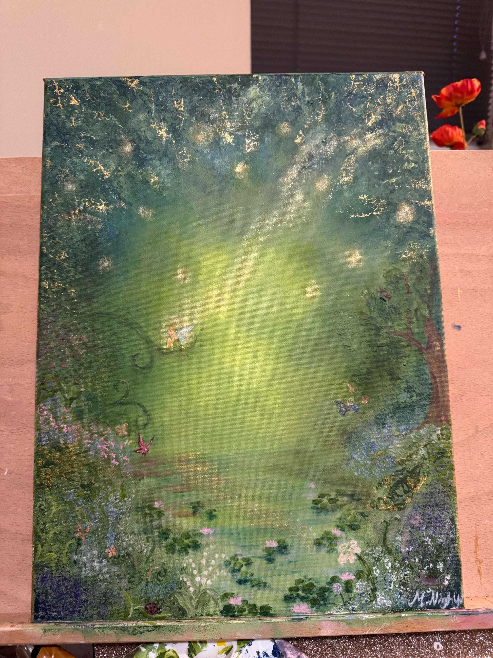 The Glow Of Pixie Hollow - Original painting by Molly Nighy