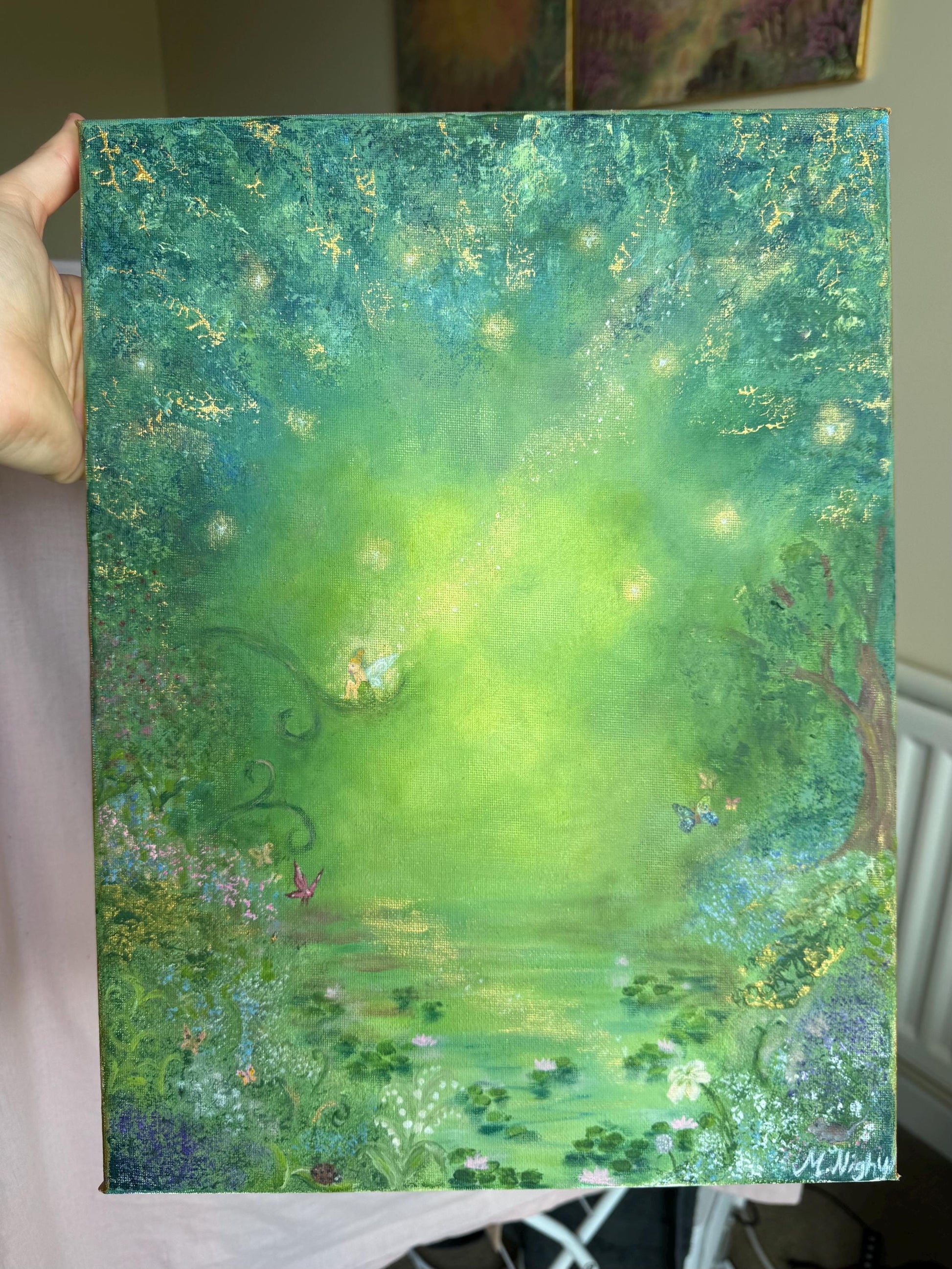 The Glow Of Pixie Hollow - Original painting by Molly Nighy