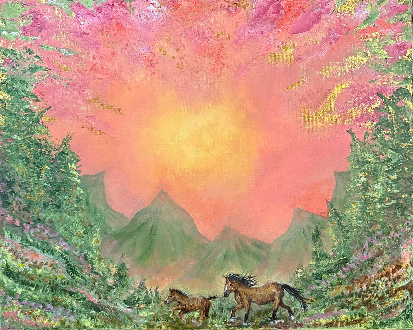 Spirit of the mountains - PRINT of original acrylic painting by Molly Nighy