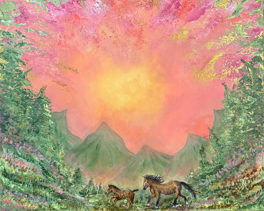 Spirit of the mountains - PRINT of original acrylic painting by Molly Nighy